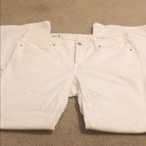 White flare jeans